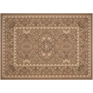 Ковер для внутреннего дворика с цветочным рисунком в рамке из самана Safavieh, коричневый, 153x229 см