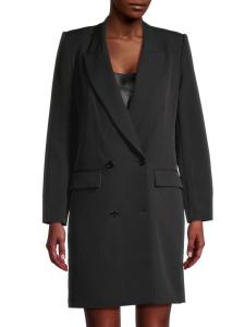 Двубортный твиловый блейзер-мини-платье Ivy Kobi Halperin, черный