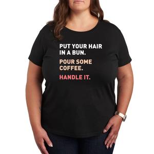 Футболка Missy Plus Size с рисунком «Кофе Handle It» в форме булочки Licensed Character, черный