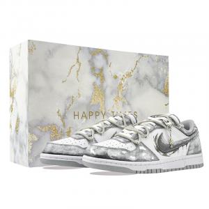 Nike Мужские низкие скейтборд-кроссовки Big Old Galaxy Dreams с амортизацией и износостойкостью, белый и серый