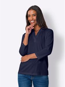 Рубашка с рукавами 3/4 темно-синего цвета Heine