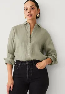Блузка magda на пуговицах Ellos Collection, Khakigrün