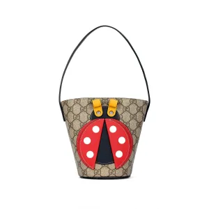 GUCCI Детская холщовая сумка-ведро Эбони Красный
