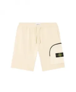 Флисовые шорты-карго, цвет слоновой кости, хлопок Stone Island, бежевый