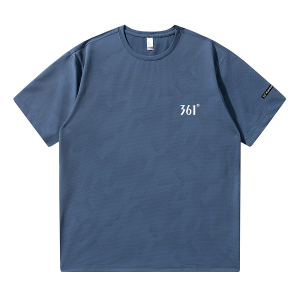 361° Футболка мужская Light Lime Blue Crew Neck тонкая прямая посадка