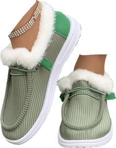 Зимние ботинки Ladmiple для женщин, широкая посадка, снежные ботинки, теплые ботильоны до щиколотки, на мягкой подкладке, удобно для ходьбы на улице, Green