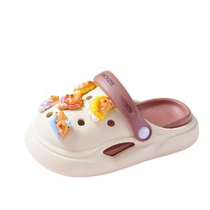 Детские тапочки: нескользящие, износостойкие, легкие, амортизирующие, дышащие ABC KIDS, белый/коричневый