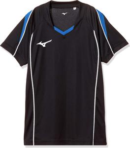 Волейбольная игровая футболка Mizuno, с коротким рукавом, для тренировок, клубных мероприятий, унисекс, детская, черный/синий