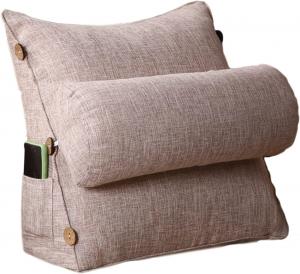 Треугольная подушка-клин, треугольная подушка для чтения на спинке кровати, подушка для отдыха с регулируемой спинкой, подушка для шеи и ног, поддержка спины для сидения на кровати-диване (Цвет: H, Размер: 60*50*20 см) COZMAX