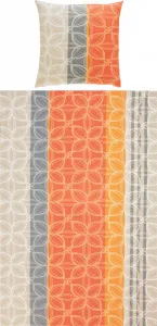 Постельное белье оранжево-серо-желтое 1x 155x200 см + 1x 80x80 см Erwin Müller