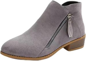 Generic Женские замшевые ботильоны, черные, с заостренным носком, стелька с эффектом памяти, боковая молния, каблук 5,8 см, противоскользящие, повседневный стиль для осени