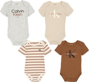 Комплект из 4 боди Calvin Klein для мальчиков, Ice Heather/Oatmeal/Antique White/Thrush