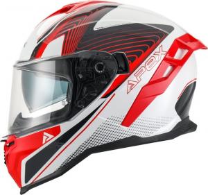 Шлем APEX fi200 madrid, White/Black/Red