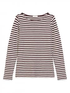 Marc O'Polo Футболка с длинными рукавами коричнево-белого цвета