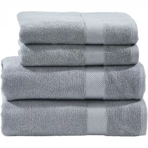 Набор полотенец Deluxe 2x полотенца (50x100 см), 2x банных полотенца (70x140 см) Отельное качество из высококачественного махрового полотна Done., серебристый