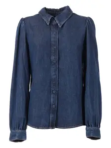 Рубашка с объемными рукавами 7 For All Mankind, синий