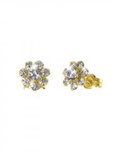 Круглые серьги из золота 585 пробы Lucardi