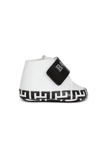 Двухцветные кроссовки с винтажным логотипом Balmain, белый