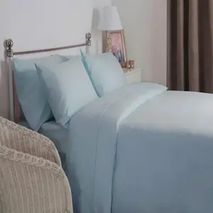 Простыня на резинке , чесаный хлопок, очень глубокая BM304 (односпальная кровать) (синяя) Belledorm