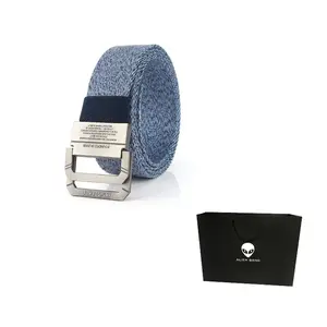 ALIEN BANG Нейлоновый кожаный ремень унисекс шириной 3,8 см, Royal Blue