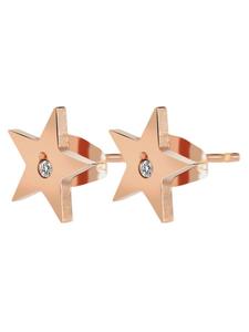 Adeliás Женские серьги - серьги-гвоздики из нержавеющей стали с золотыми стразами