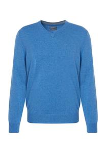 Свитер из шелкового кашемира, V-образный вырез, ребристые манжеты, мужской GALERIA, цвет 3 Lt Blue