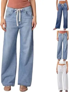 Джинсы Y2K женские свободные с кулиской