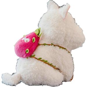 Плюшевая кукла щенка вест хайленд уайт терьера с милым фруктовым рюкзаком, высота 25см/35см ZITONG, Dragon Fruit Backpack