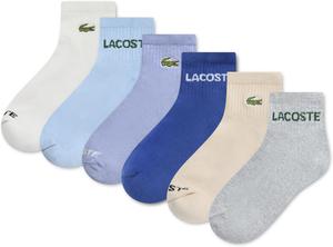 Lacoste мальчики 6-pack повседневные носки, Blue/Ankle
