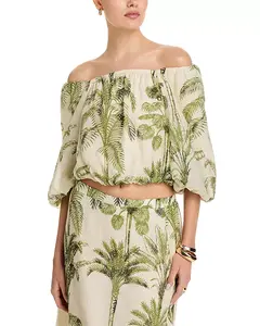 Топ с открытыми плечами Lucky & Coco, зеленый