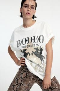 Футболка оверсайз с узором H&M, мультиколор