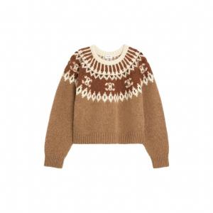 Женский свитер верблюжьего цвета CELINE, коричневый