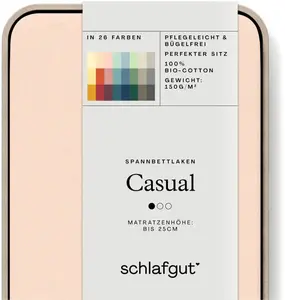 Простыня Schlafgut "CASUAL" хлопковая 140-160х200 см, цвет red light