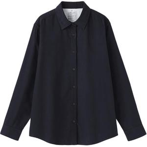 MUJI Фланелевая рубашка Women's Dark Navy Blue Lapel Others