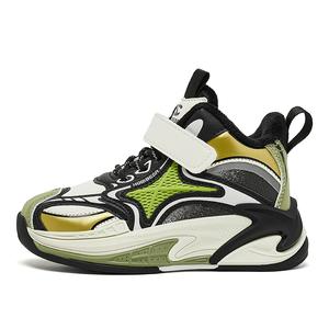 Детские баскетбольные кроссовки средней высоты с противоскользящим и износостойким отскоком, водостойкие HOBIBEAR, бежевый/зеленый