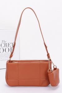 Женская стеганая сумка через плечо из искусственной кожи с чехлом для AirPods FASHNZFAB, коричневый