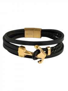 Adeliás Мужской кулон - кожаный кулон с гравировкой, черный