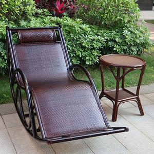 Jiajing Furniture Кресло-качалка из ротанга в новом китайском стиле с подставкой для ног, цвет wine red