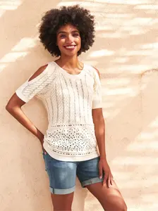 Heine свитер с короткими рукавами "Пуловер", цвет Champagner