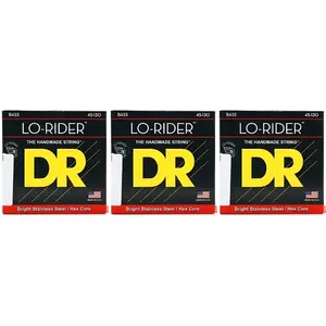 D.R Strings Струны для бас-гитары DR Strings MH5-130 Lo-Rider из нержавеющей стали - .045-.130, средние, 5-струнные (3 штуки)
