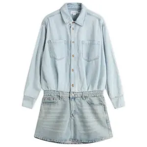 Платье-Рубашка из денима Good American, индиго