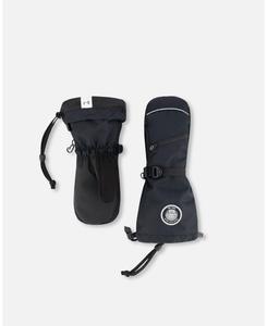 Детские зимние варежки унисекс Teknik черные Deux par Deux, Black