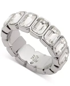 Теннисное кольцо с изумрудным кристаллом Lauren Ralph Lauren, silver