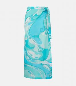 Хлопковый пляжный кардиган орхидея Pucci, Turquoise