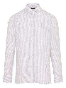 Рубашка в полоску Finamore 1925 Napoli, коричневый