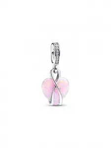 Подвеска в виде опалесцентного сердца "Мама" Pandora, серебро