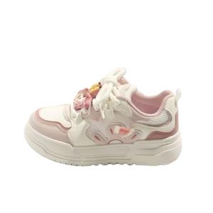 BINGO DUCK Скользоустойчивые амортизирующие лоу-топ скейтборд кроссовки женские розовые, цвет Pink