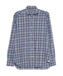 Синяя мужская рубашка осень-зима 2025 Barba, мультиколор