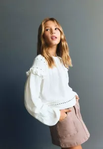 Детская блузка Mango Kids, Off-White