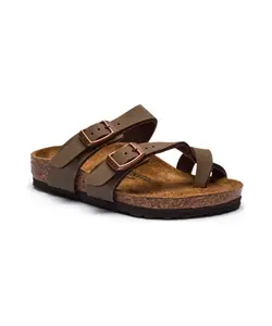 Детские кожаные тапочки Mayari Regular fit Birkenstock, коричневый